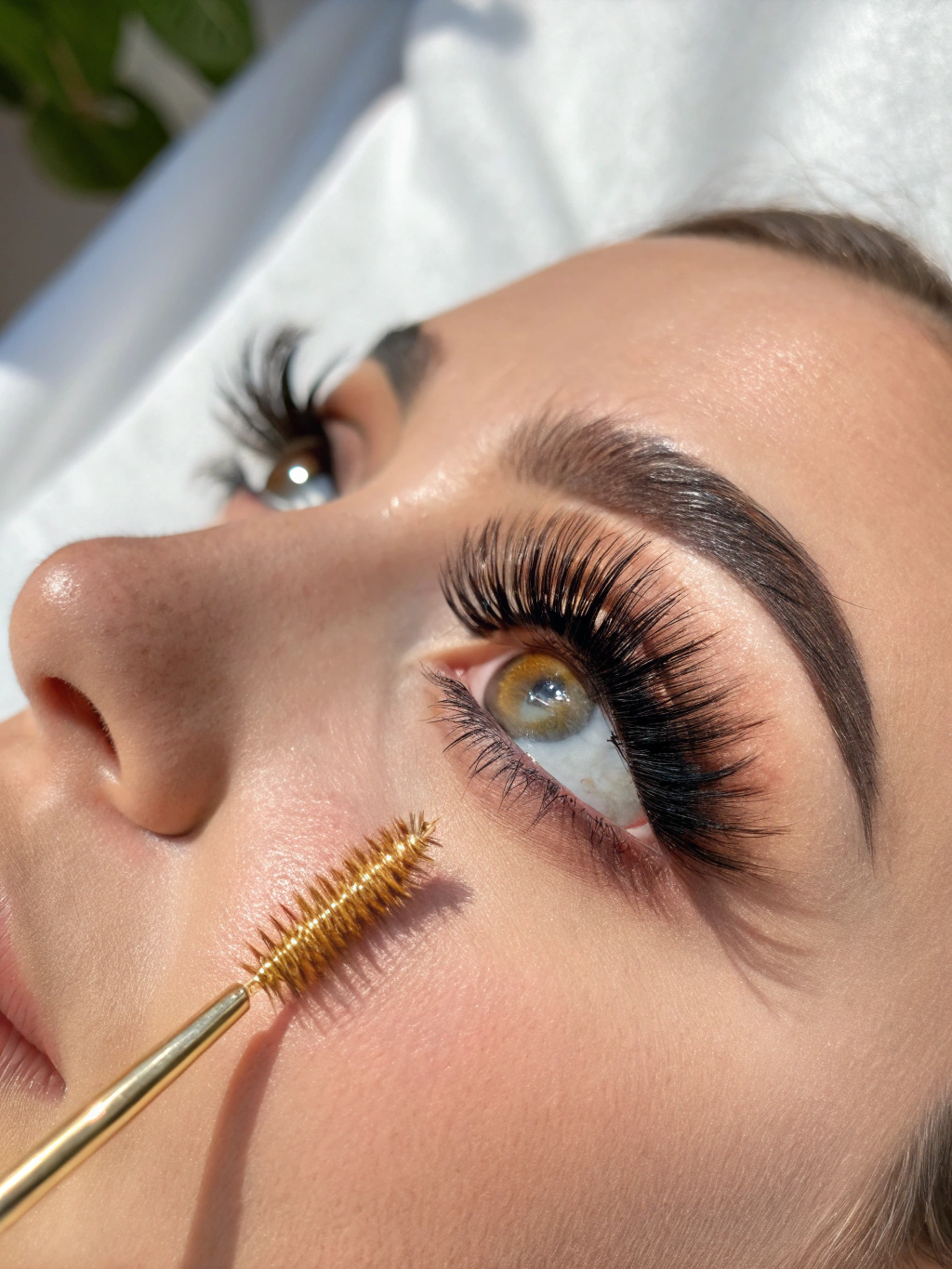 Precision eyelash extension application at GK Studio