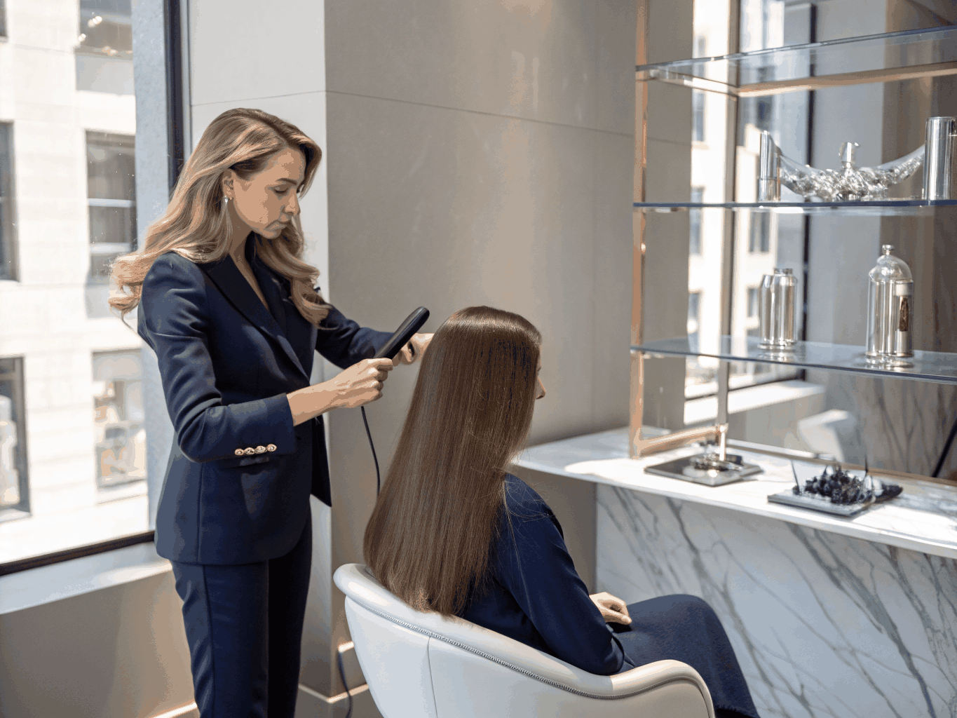 Professional hair styling and treatment at GK Studio